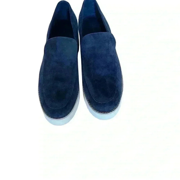 Vince Zeta Women's Navy Platform Loafers Slip-On Sneakers - Picture 2 of 10